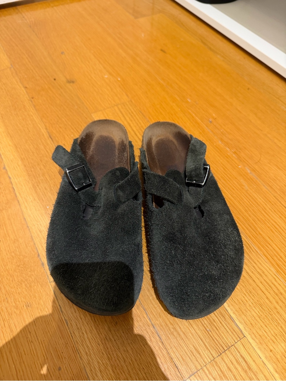 Women’s Black Suede Boston Birkenstock clog